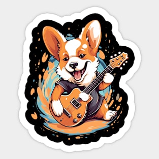 corgi guitarist Sticker